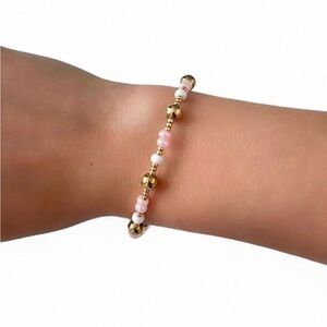 Pink & Gold Beaded Bracelet